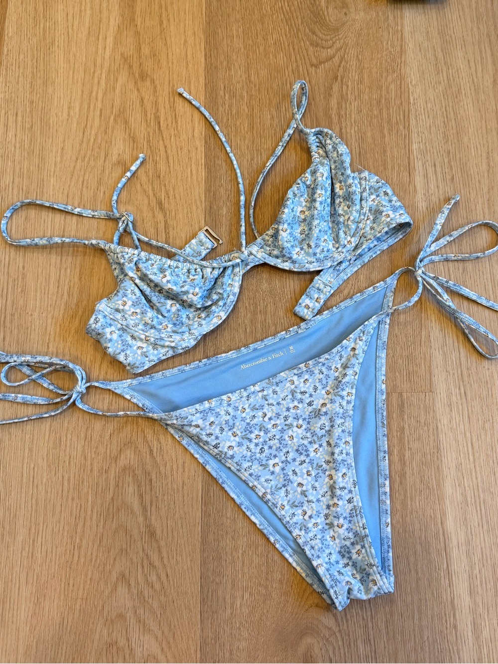 Abercrombie & Fitch floral blue bikini